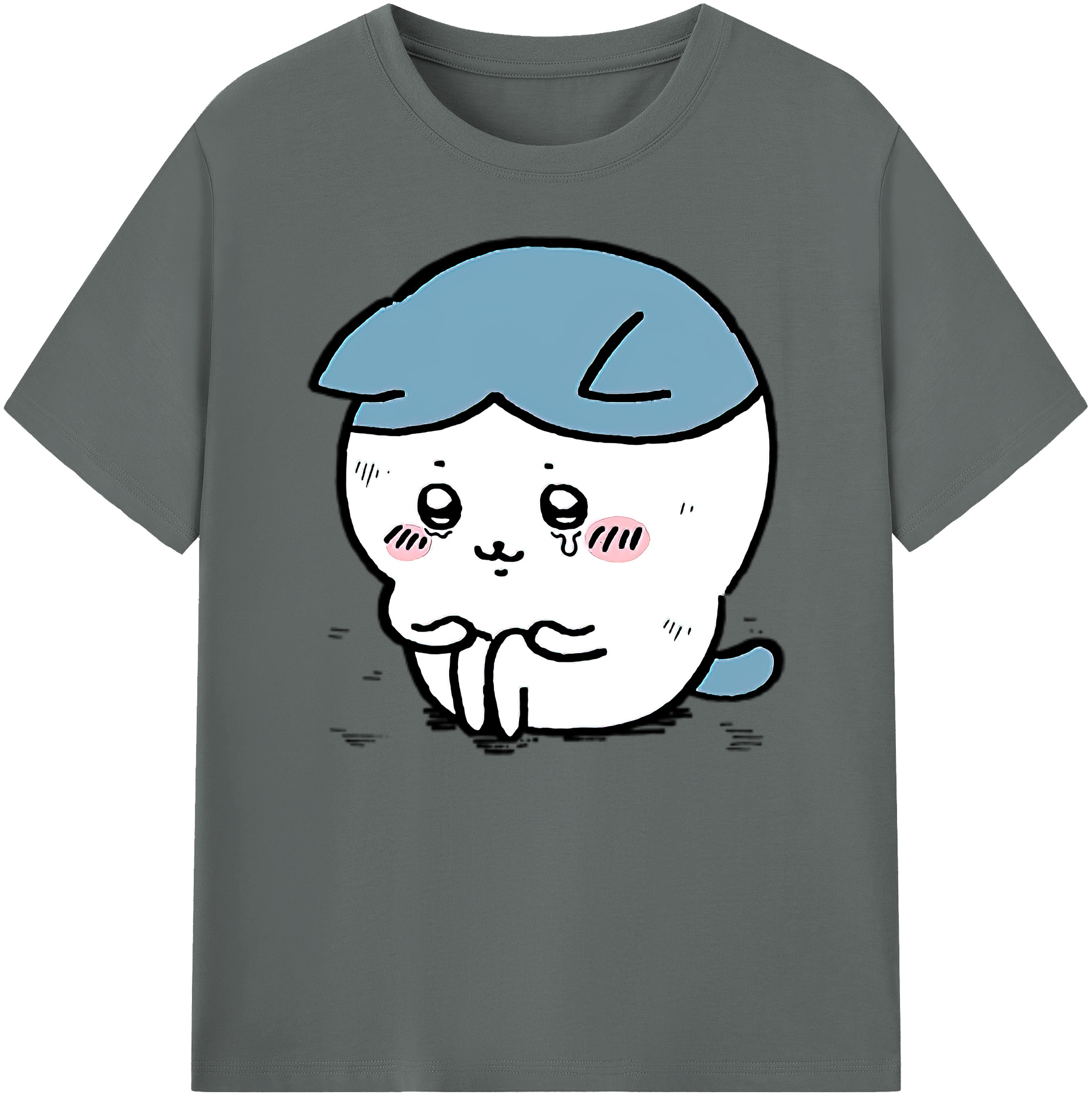 （画像用） ちいかわ ハチワレ Chii-kawa hachiware 綿100％ メンズ半袖Tシャツ｜肌触りやわらか＆通気性